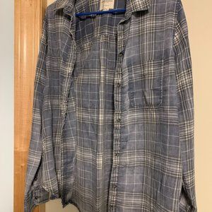Blue plaid American Eagle Flannel size large